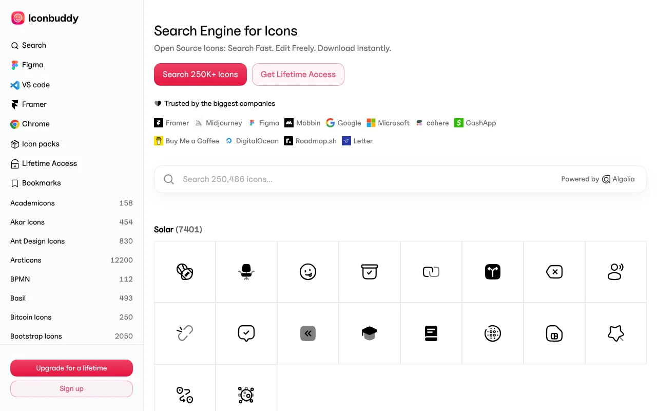 Icon Buddy website screenshot