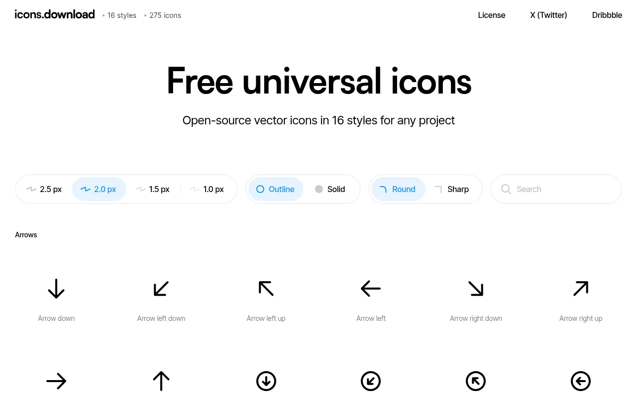 Icons Download Homepage