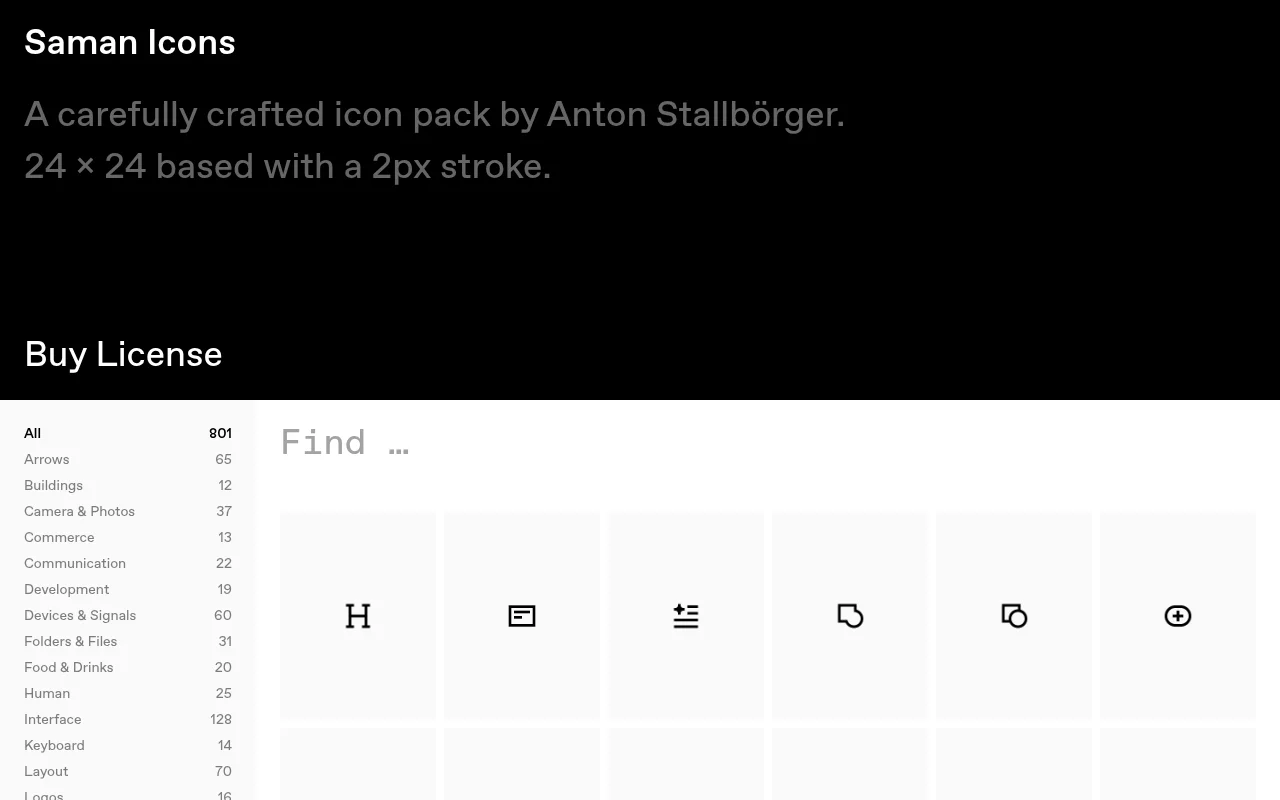 Icons From Saman Design website screenshot