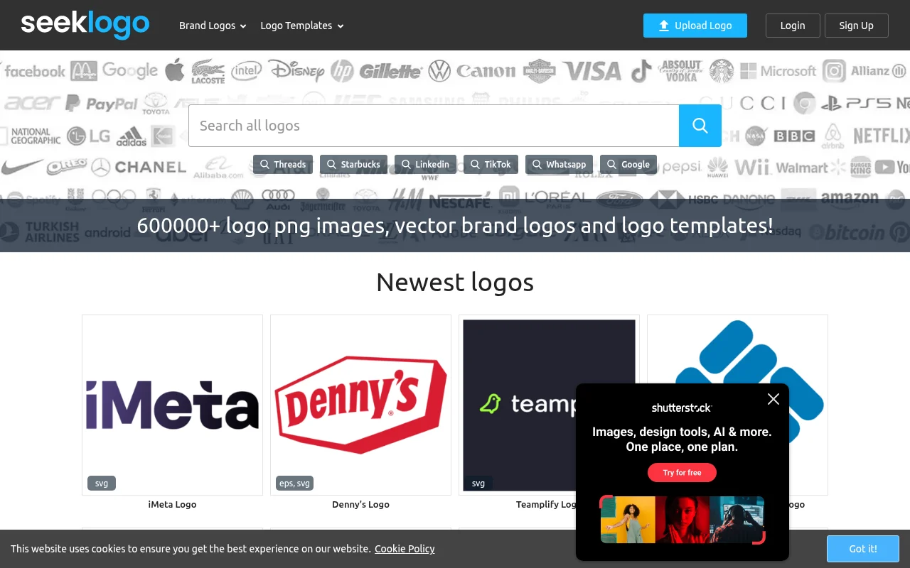 Seek Logo website screenshot